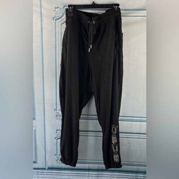 Bebe Size:2X Women Set  ALLOVER Rib Hoodie/ ALLOVER Rib Hoodie Jogger Black - Picture 12 of 15